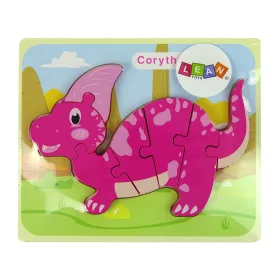Puzzle din lemn Dinozaur Corythosaurus Roz Spinosaurus Mov