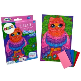 Kit DIY pentru decojirea mozaicului colorat cu bufniță