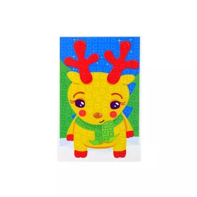 Kit de patchwork DIY cu reni de Crăciun, mozaic colorat