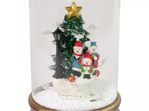 Ornament de Crăciun din sticlă, oameni de zăpadă, ornament de brad de Crăciun auriu