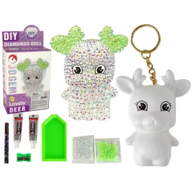 Kit creativ cu diamante DIY, ren alb 3D