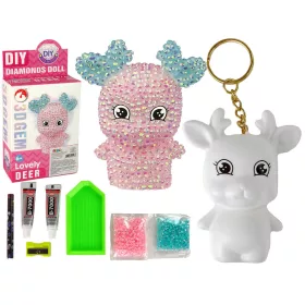   Breloc 3D cu paiete de cristal roz, kit creativ DIY cu diamante
