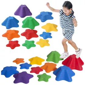   Pietre pentru căile senzoriale, 4 dimensiuni, 6 pietre colorate