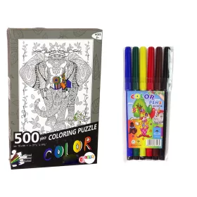 Puzzle colorat 500 elefanți