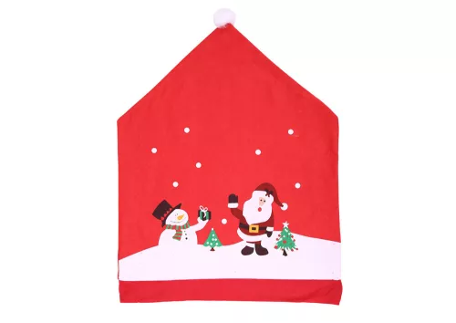 Husă pentru scaun Crăciun roșu 60cm x 48cm 1 buc.