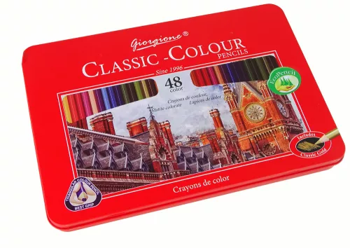 Set de 48 de recipiente metalice pentru creioane de artă
