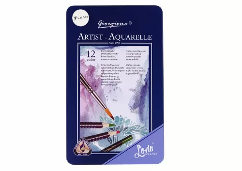 Set de 12 recipiente metalice pentru creioane acuarelă