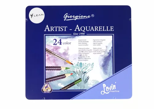 Set de 24 de recipiente metalice pentru creioane acuarelă