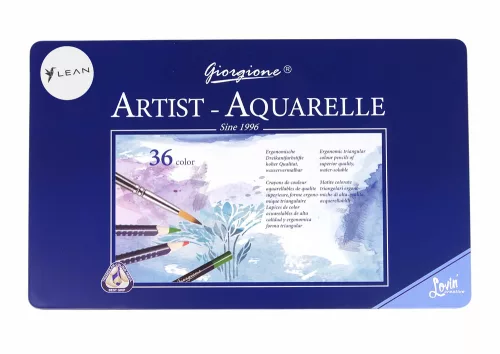 Set de 36 de recipiente metalice pentru creioane acuarelă
