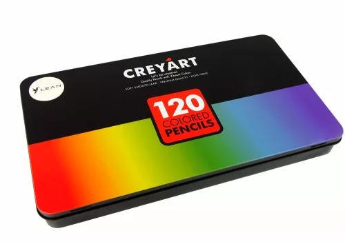 Set de 120 de recipiente metalice pentru creioane de artă