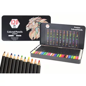   Set creioane colorate premium 120 buc. Listă de culori în diverse nuanțe