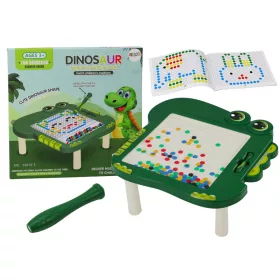 Tablă magnetică educativă cu dinozauri, puzzle verde