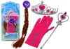 Set de accesorii pentru mică prințesă, baghetă, mănușă, coroană, împletituri
