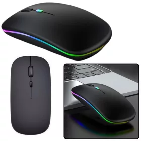   Mouse wireless universal silențios cu rază de acțiune de 10 m, negru