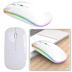   Mouse wireless universal silențios cu rază de acțiune de 10 m, alb