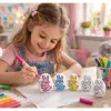 Ouă de Paște din polistiren pentru markere de pictat, pixuri cu vârf de pâslă, iepuraș, 6 buc.