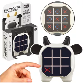 Joc electronic 3 în 1 Tic Tac Toe Memory Cow alb-negru