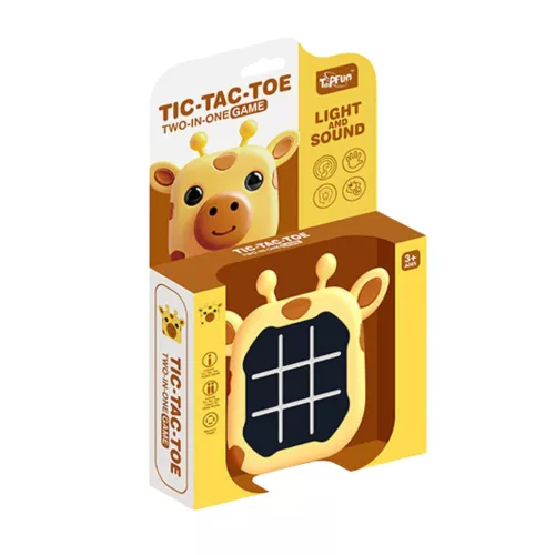 Joc electronic 3 în 1 Tic Tac Toe cu memorie, girafă galbenă