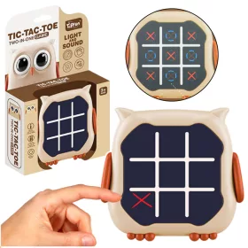 Joc electronic 3 în 1 Tic Tac Toe cu memorie bufniță bej