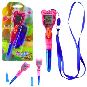 Pix electronic de joc 168 în 1 cu șnur albastru și roz