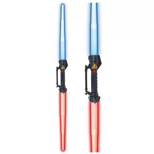 Sabie spațială cu lumini, cu două fețe, alimentată cu baterii, sunete, 122 cm