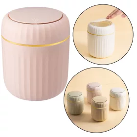   Coș de gunoi mini cu capac deschizător, universal, elegant, roz