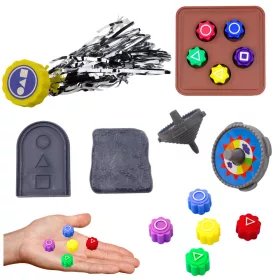   Set de 4 Jocuri Tradiționale Coreene cu Calamari, Zaruri, Titirez