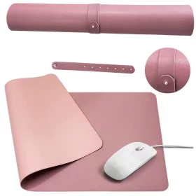   Covoraș mouse pentru tastatură, față-verso, din piele ecologică, roz, 80x40 cm