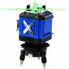 Nivelă laser 4D cu 16 linii, carcasă, 2 baterii, albastră