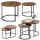 Set de masă de cafea rotundă 2 în 1, lemn natural vintage, 70x50cm, 45x44cm