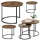 Set masă de cafea rotundă 3 în 1, lemn natural vintage, 51 cm, 40 cm, 30 cm