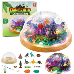   Kit creativ pentru terariu cu dinozauri și lumină de noapte în formă de cupolă