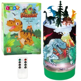   Kit creativ DIY cu dinozauri în sticlă, lumină de noapte cu telecomandă