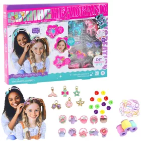   Kit creativ DIY pentru realizarea de bentițe de unicorn cu decorațiuni strălucitoare
