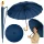 Umbrelă automată mare cu protecție pentru umeri, 24 de nervuri, albastru închis, 115 cm
