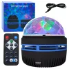 Lampă de noapte cu bilă proiectoare, lumini LED colorate, 360° cu telecomandă