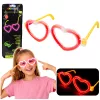 Ochelari fluorescenți cu formă de inimă, strălucesc în întuneric, stick, roșu neon