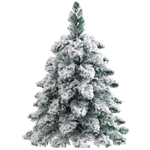 Brad de Crăciun artificial decorativ pe un trunchi acoperit de zăpadă 60 x 16 cm