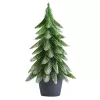 Brad de Crăciun decorativ artificial în ghiveci, finisaj argintiu, 32 x 12 cm