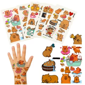 Set de 10 foi de tatuaje temporare pentru copii - Capibara