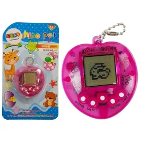 Tamagotch electronic roz cu animale și lanț scurt