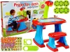 Masă educațională cu scaun de proiector, creioane colorate, magneți, litere și cifre