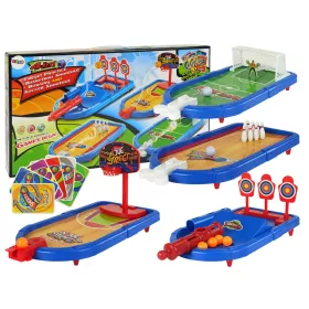   Set de darts pentru jocuri arcade 4 în 1, baschet, fotbal, scut, bowling